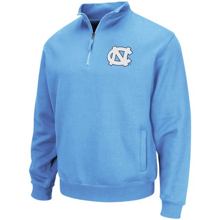 Men's Colosseum Carolina Blue North Carolina Tar Heels Team Logo Quarter-Zip Pullover Jacket