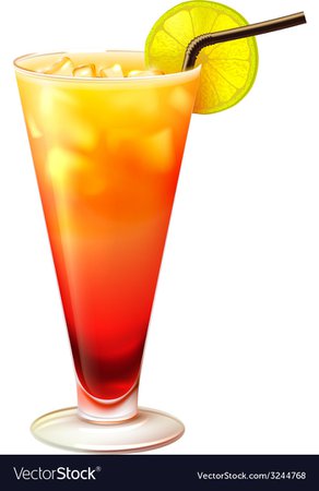 Tequila sunrise cocktail realistic Royalty Free Vector Image