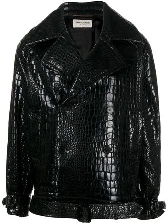 Saint Laurent double-breasted Leather Coat - Farfetch