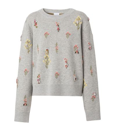 Burberry Embellished Floral Sweater | Harrods AT