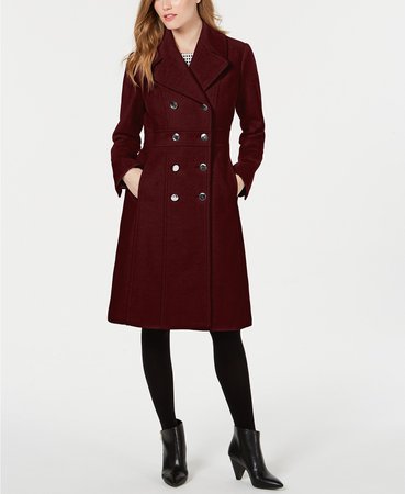 GUESS Double-Breasted Peacoat & Reviews - Coats - Women - Macy's