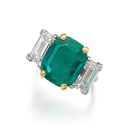 EMERALD AND DIAMOND RING, MONTURE CARTIER [祖母綠配鑽石戒指，卡地亞] | Magnificent Jewels and Noble Jewels | Sotheby's