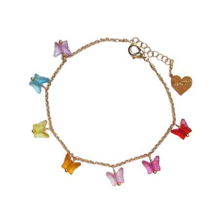 Crystal clear adjustable butterfly bracelet