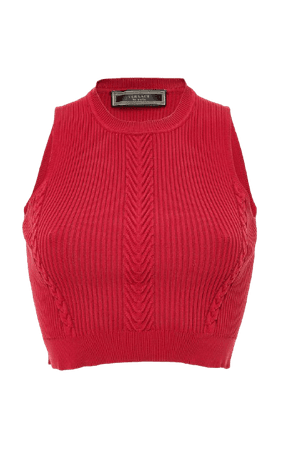 Versace knit crop top in Red