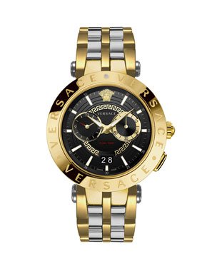 Versace Men's 43mm Palazzo Empire Watch, Black/Yellow Gold | Neiman Marcus