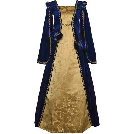 blue gold renaissance gown