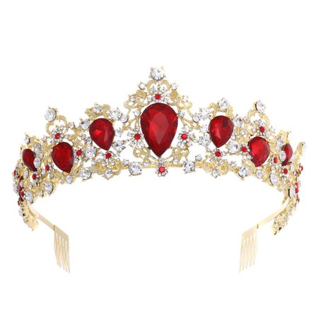 Amazon.com : MACOIOR Rhinestone Tiaras and Crowns for Women - Pageant Crown with Comb Crystal Queen Bridal Tiara for Women or Girl Crystal Hair Accessories (Red) : Beauty