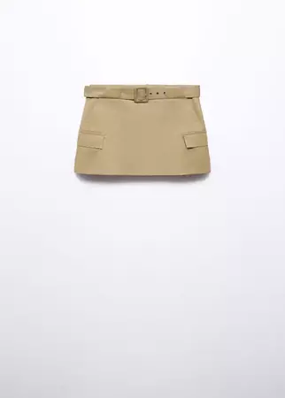 Cargo mini-skirt with belt - Women | Mango USA
