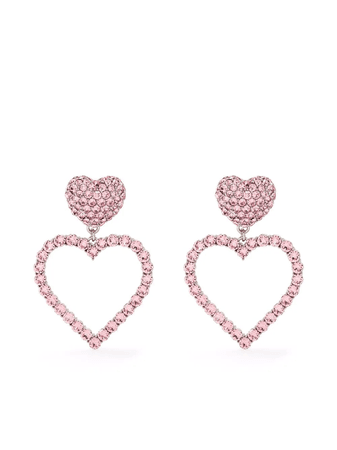 MOSCHINO Heart Pendant Clip-on Earrings In Pink