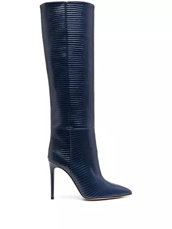Paris Texas lizard-effect knee-high boots
