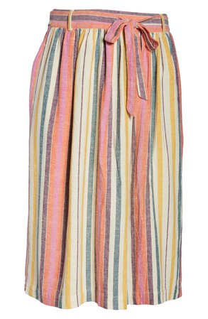 BP. Stripe Midi Skirt (Plus Size) | Nordstrom