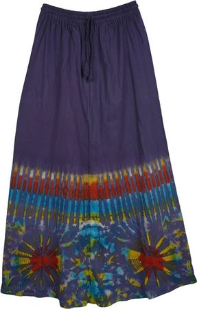 Pickled Blue Tie Dye Hippie Skirt in Jersey Cotton | Clearance | Misses, Vacation, Tie-Dye, Handmade, Sale|21.99|