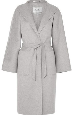 Belted Brushed-cashmere Coat - Gray
