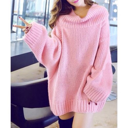 sweater, sweater dress, pink dress, big sweaters, kawaii, pink, oversized, oversized sweater, cardigan, pink sweater, kawaii sweater, knitted sweater, chunky sweater - Wheretoget