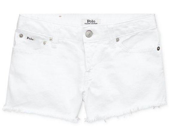 girls white polo shorts