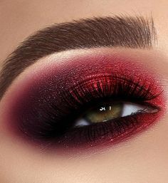 red gradient metallic eyeshadow