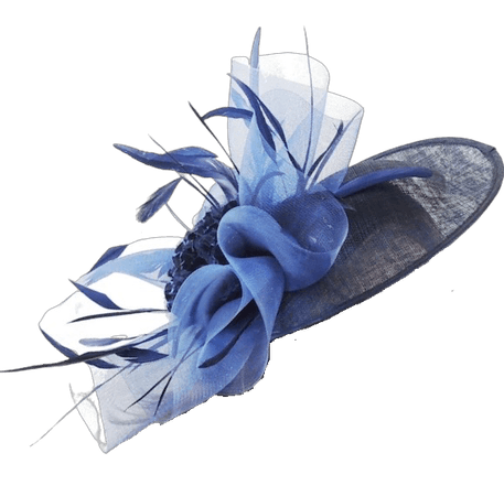 Navy Blue Magdalena Fascinator Hat for Kentucky Derby, Weddings and Christmas Parties on a Headband (in 25 colours)