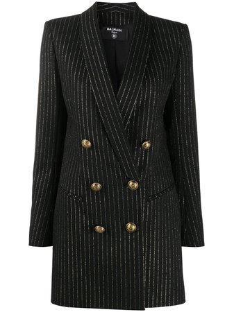 Balmain Pinstripe Blazer Jacket Mini Dress - Farfetch