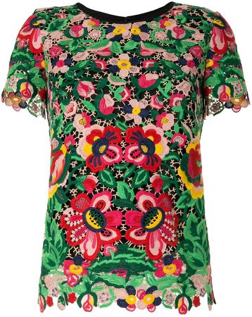 floral-print T-shirt