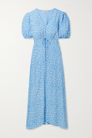 Staci Floral-print Crepe Midi Dress - Blue