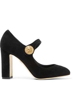Dolce & Gabbana | Embellished suede Mary Jane pumps | NET-A-PORTER.COM