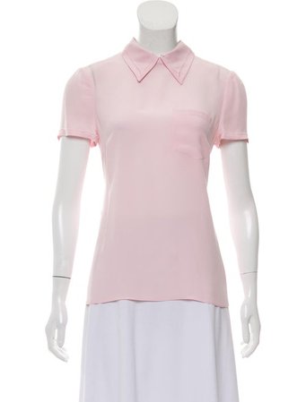 Prada Collared Short Sleeve Top - Clothing - PRA282014 | The RealReal