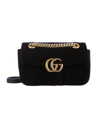 Gucci Small GG Marmont Velvet Shoulder Bag - Handbags - GUC513081 | The RealReal