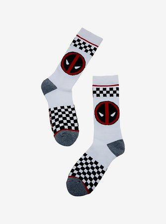 Marvel Deadpool Checkered Crew Socks