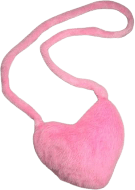 pink fluffy heart bag