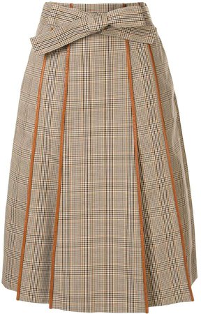 plaid print pleated skirt