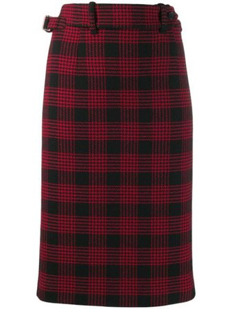 Red Valentino Glen Plaid Pencil Skirt