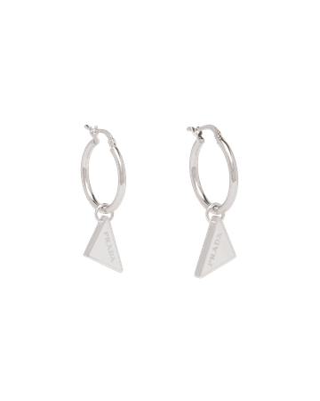 White Prada Symbole drop earrings | Prada