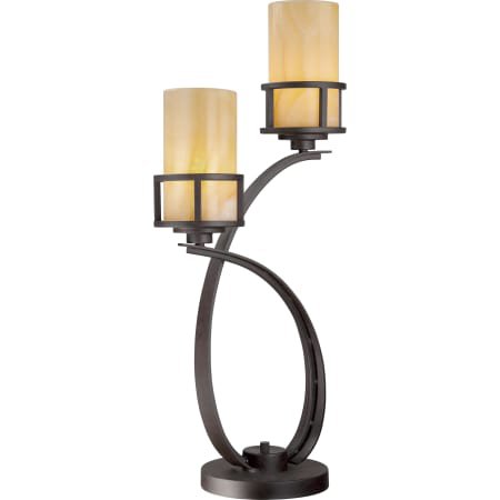 Quoizel KY6328IB Imperial Bronze Kyle 2 Light 30" Tall Table Lamp with Butterscotch Onyx Shade - LightingDirect.com