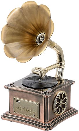 Amazon.com: Mini Vintage Retro Classic Gramophone Phonograph Shape Stereo Speaker Sound System Music Box 3.5mm Audio Blue Tooth 4.2 Aux-in/USB Flash Drive with 1x 10w Speaker and 2 x 15w Speaker: Gateway