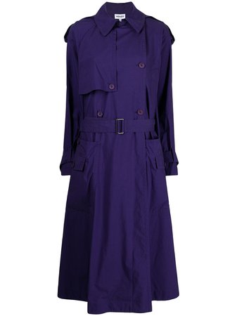 Shop Kenzo long purple trench coat with Express Delivery - FARFETCH