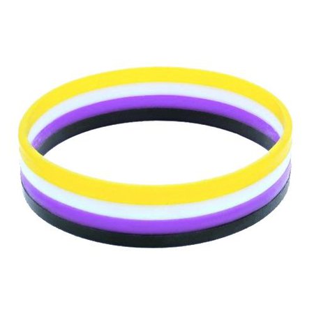 Non-Binary Flag Colours Silicone Wristband Large – www.gayprideshop.co.uk