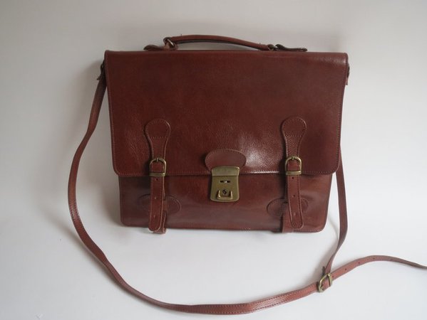 Vintage leather messenger bag brown leather bag vintage | Etsy
