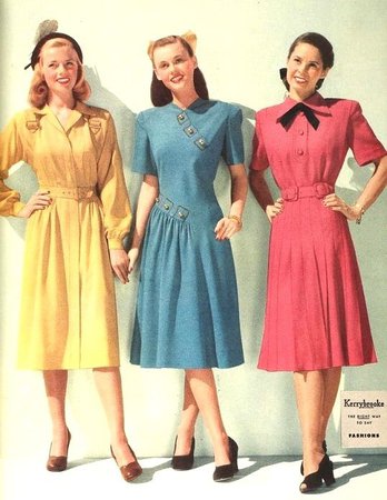 Colorful 1940s fashion