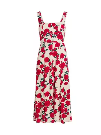 Shop Wayf Leonie Floral Midi-Dress | Saks Fifth Avenue