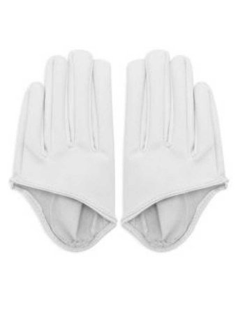 white half leather gloves