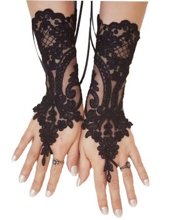 black lace gloves