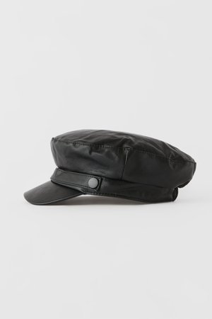 Zara Faux Leather Skipper Hat