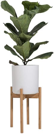 Amazon.com : Sona Home Adjustable Mid Century Plant Stand, Available in 3 Sizes, 3 Colors - Modern Plant Stand for Indoor & Outdoor Use, Planter Stand Only (High, Bamboo) : Garden & Outdoor