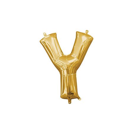 13in Air-Filled Gold Letter Y Balloon | Party City