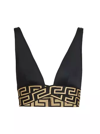 Shop Versace Greca Triangle Bikini Top | Saks Fifth Avenue