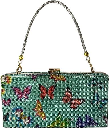 pearl&she Diamond Women Evening Handbags Purse Minaudiere Clutch Bag,Stack of Cash Dollars Crystal Clutch Purses (Butterfly): Handbags: Amazon.com