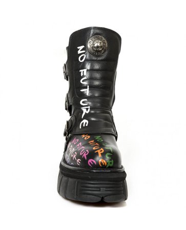 Black leather boot New Rock M-1482XNF-C6