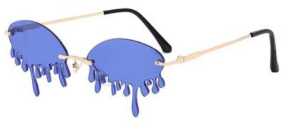 blue drip glasses