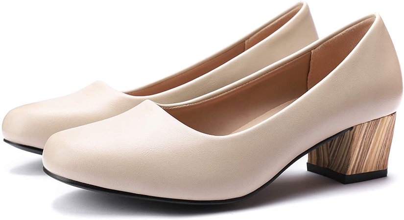 Amazon.com | GUCHENG Women's Dress Low Office Shoes-Comfortable Formal Pumps Shoes(5 M US, Apricot) | Pumps