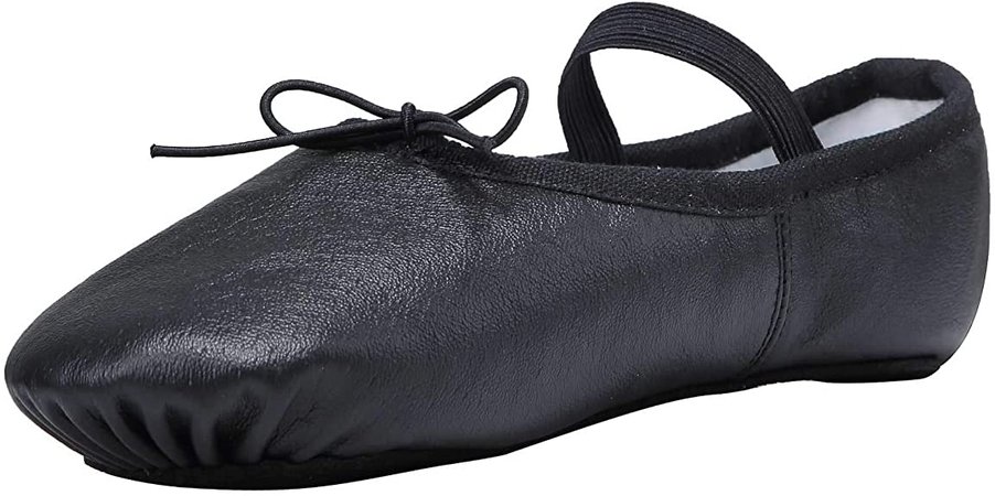Linodes Leather Ballet Shoes/Ballet Slippers/Dance Shoes Big Kid Black-6.5M | Dance amazon black